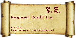 Neupauer Rozália névjegykártya